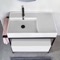 Console Sink Vanity With Ceramic Sink and Glossy White Drawer, 35